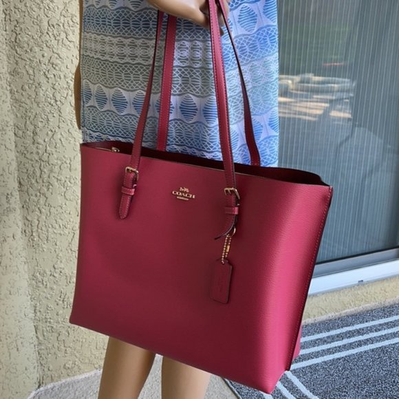 Coach Mollie Tote Gold/Strawberry Haze - Picture 5 of 16